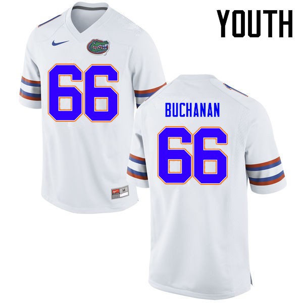 Florida Gators Youth #66 Nick Buchanan College Football Jersey White